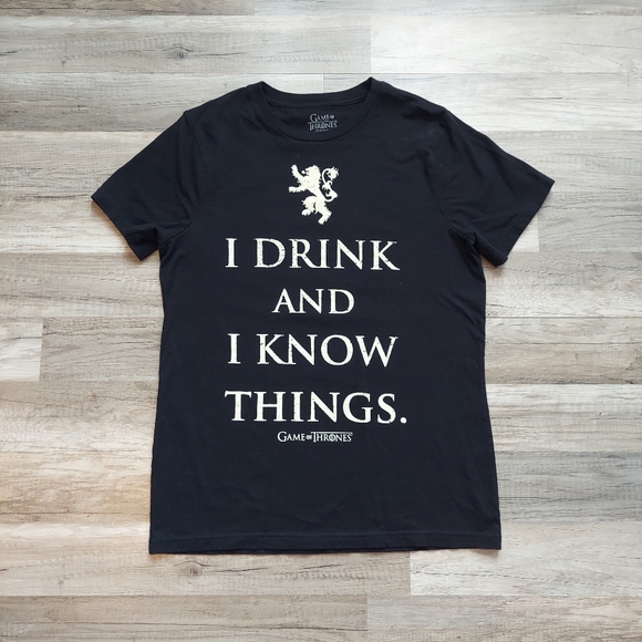 Game of Thrones Tee Medium Tyrion Lannister GOT T-shirt I Drink and Know Things - Picture 2 of 8